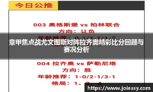 意甲焦点战尤文图斯对阵拉齐奥精彩比分回顾与赛况分析